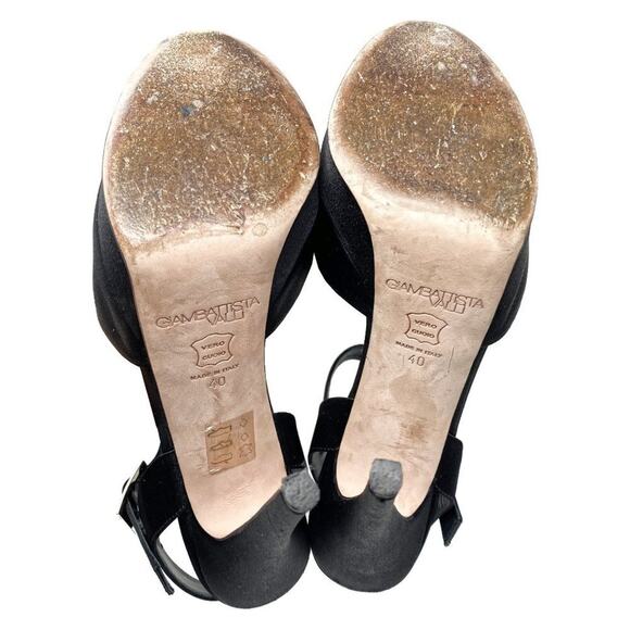 Black Satin Platform Heels Size 40 Giambattista Valli - Picture 6 of 8